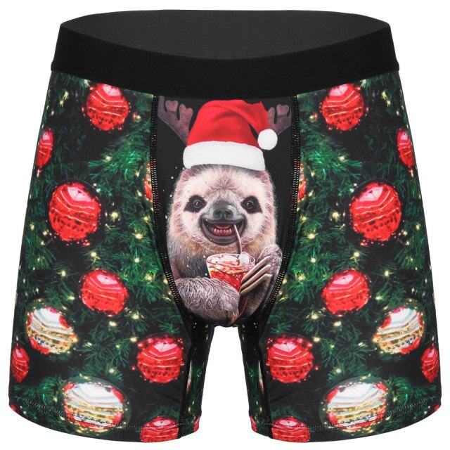 Men Christmas Underwear Pouch Boxer Homme Boxershorts Men's Boxers Sexy Funny Panties Underpants 3D Print Funny Boxer Shorts