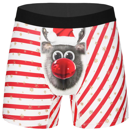 Men Christmas Underwear Pouch Boxer Homme Boxershorts Men's Boxers Sexy Funny Panties Underpants 3D Print Funny Boxer Shorts