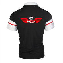 Load image into Gallery viewer, Men Round Neck T-Shirt 2022 Facom Tools Brand Collar Tricolor Stitching Stripe Hight Quality Hip Hop Casual Short Sleeve Top