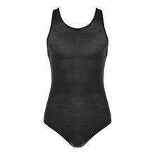 Load image into Gallery viewer, Men Sexy Jumpsuit Leotard Solid Color Round Neck Sleeveless Skinny Bodycon Bodysuit Wrestling Singlet Stretchy Swimsuit Swimwear