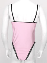 Load image into Gallery viewer, Men Sexy Lace Bodycon Lingerie Bodysuit Bodystocking Sissy Gay Male Sleeveless Lingerie Teddies Catsuit Nightwear Pajamas