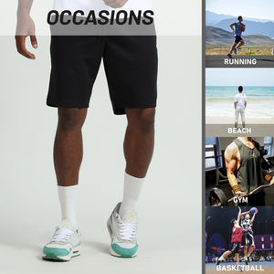 Men Sport Shorts Quick Dry Side Pockets Elastic Waist Short Pants for Workout Basketball Running Casual Sportwear