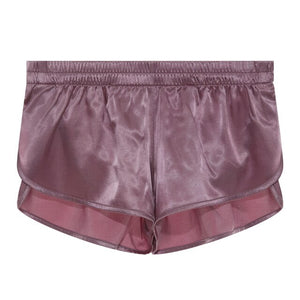 Men Underwear Solid Low Waist Satin Boxer Shorts Men&#39;s Underpants Breathable Underwear Comfortable Fit Men Gay Lingerie Panties