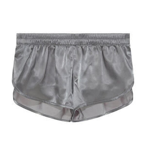 Men Underwear Solid Low Waist Satin Boxer Shorts Men&#39;s Underpants Breathable Underwear Comfortable Fit Men Gay Lingerie Panties