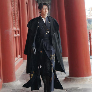 Men Women Hanfu Chinese Style Tang Suit Gown Robes Japanese Samurai Cosplay Costume Retro Oriental Clothing Set Tops Coat Pants