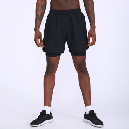 Men's 2 in 1 Sport Shorts Quick-Dry Breathable Pockets Short Pants for Basketball Running Gym Fitness Beach Shorts