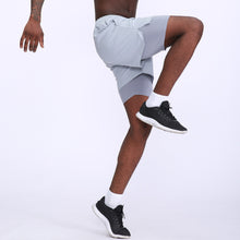 Load image into Gallery viewer, Men&#39;s 2 in 1 Sport Shorts Quick-Dry Breathable Pockets Short Pants for Basketball Running Gym Fitness Beach Shorts