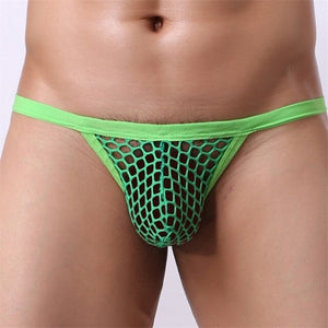 Men's Large Mesh Underwear Fishing Net T-pants String Sexy Temptation U-convex Hollow Mesh T-pants Men Thong Hipster Thongs