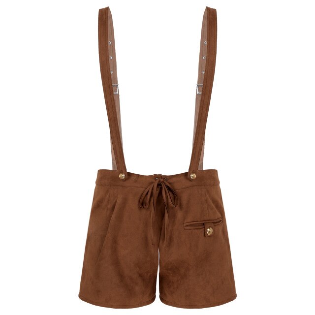 Men's Oktoberfest Costume Bavarian Dress Up Adult Role Play German Festival Beer Party Suspenders Shorts for Halloween Cosplay