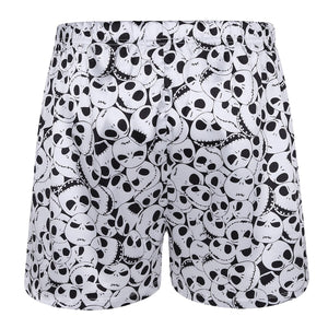 Mens Christmas Halloween Costumes Skeleton Print Boxer Cosplay Shorts Lightweight Loose Beach Sports Lounge Short Pants
