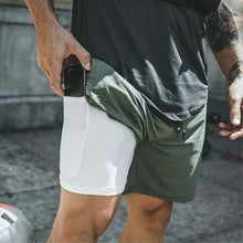 Load image into Gallery viewer, Mens Gym Shorts  Double Solid Color Shorts Run Jogging Sports Fitness Bodybuilding Sweatpants Training Fast Dry Jogging Pants