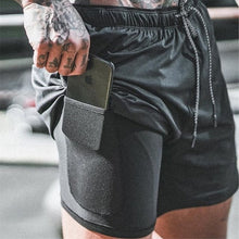 Load image into Gallery viewer, Mens Gym Shorts  Double Solid Color Shorts Run Jogging Sports Fitness Bodybuilding Sweatpants Training Fast Dry Jogging Pants