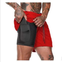 Load image into Gallery viewer, Mens Gym Shorts  Double Solid Color Shorts Run Jogging Sports Fitness Bodybuilding Sweatpants Training Fast Dry Jogging Pants