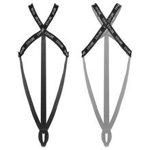 Load image into Gallery viewer, Mens Hollow Out Elastic Body Chest Strap Criscross Back Harness Fashion Letter Print Leotard Romper Nightclub Stage Show Costume