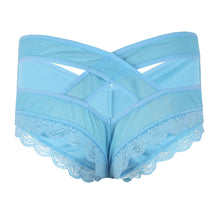 Load image into Gallery viewer, Mens Lace Briefs Sexy Floral Sissy Pouch Panties Thong Lingerie Gay Criss-Cross Underwear Bulge Pouch Underpant Low Rise Brief