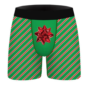 Mens Lingerie Christmas Underwear 3D Printed Pouch Boxer Shorts Underpants Sissy Male New Year Funny Panties Intimates