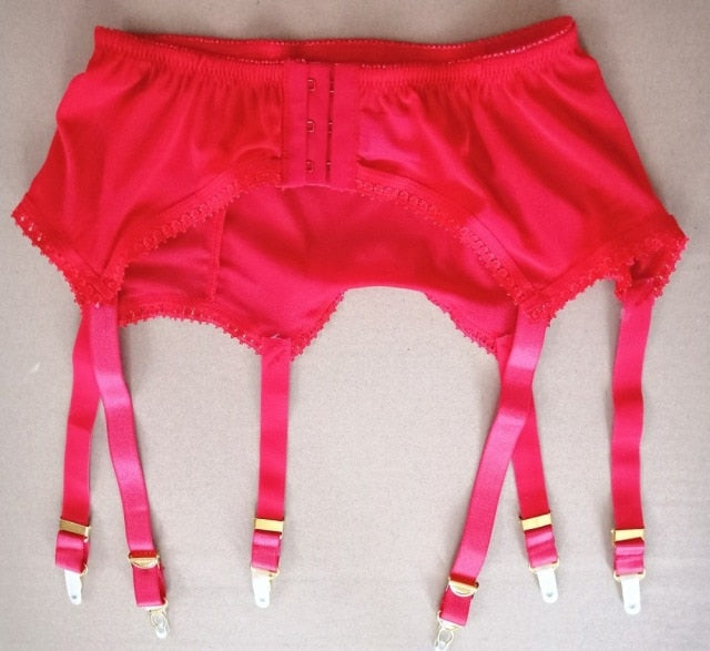 Mesh Garter Belt Plus Size Black Suspender Belt with Six Straps Metal Clip for Women's Stockings Lingerie 3XL