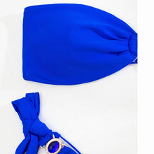 Load image into Gallery viewer, Micro Bikini Sexy Swimsuit Bikini Set Bandeau Women Swimwear Thong Biquini Shining Bathing Suits Swimming Suits Blue Beachwear