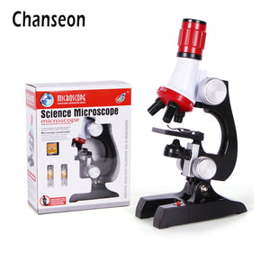 Microscope Kit Lab LED 100X-400X-1200X Home School Science Educational Toy Gift Refined Biological Microscope For Kids Child