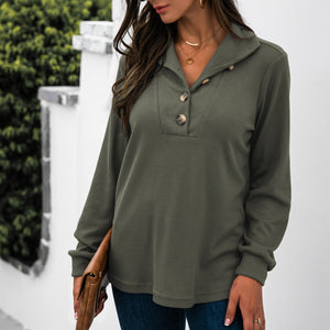 Midlength Women Shirt 2021 New Autumn Casual Sweatshirts Solid Warm Shirts Long Sleeve V Neck Pullover Sweatshirt Tops Female