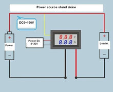 Load image into Gallery viewer, Mini Digital Voltmeter Ammeter DC 100V 10A Panel Amp Volt Voltage Current Meter Tester Detector 0.56&quot; Dual LED Display Auto Car