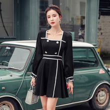 Load image into Gallery viewer, Mini Dress 2021 Spring New Arrival Women Square Collar Full Puff Sleeve Dress Fashion Slim Casual Mini Dress Female Vestido