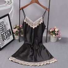 Load image into Gallery viewer, Mini Dress Female Nightgown NEW Sexy Satin Lace Night Silk Women Nighties Sleepwear sleep wear lingerie Homewear Pyjama set