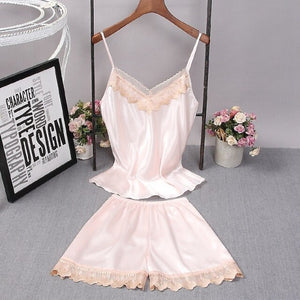 Mini Dress Female Nightgown NEW Sexy Satin Lace Night Silk Women Nighties Sleepwear sleep wear lingerie Homewear Pyjama set