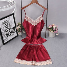 Load image into Gallery viewer, Mini Dress Female Nightgown NEW Sexy Satin Lace Night Silk Women Nighties Sleepwear sleep wear lingerie Homewear Pyjama set