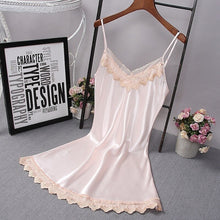 Load image into Gallery viewer, Mini Dress Female Nightgown NEW Sexy Satin Lace Night Silk Women Nighties Sleepwear sleep wear lingerie Homewear Pyjama set