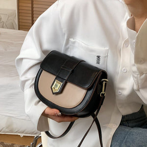 Mini PU Leather Saddle Crossbody Bags for Women 2022 Travel Handbag Fashion Simple Shoulder Bag Handbags and Purses Long Belt