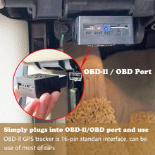 Load image into Gallery viewer, Mini Plug Play OBD GPS Tracker Car GSM OBDII Vehicle Tracking Device OBD2 16 PIN interface china gps locator with Software &amp; APP