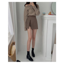 Load image into Gallery viewer, Mini Skirts Women Irregular Solid Side-slit Stretchy Korean Style Trendy Chic OL High Waist Female Bottom Popular Spring Autumn