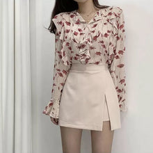 Load image into Gallery viewer, Mini Skirts Women Irregular Solid Side-slit Stretchy Korean Style Trendy Chic OL High Waist Female Bottom Popular Spring Autumn