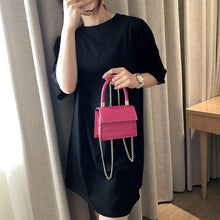 Load image into Gallery viewer, Mini Small Square bag 2021 New Fashion Quality PU Leather Women&#39;s Handbag Alligator Leather Chain Shoulder Messenger Bags totes