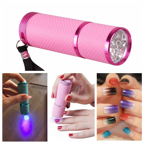 Mini UV Led Light UV LED Lamp Nail Dryer for Gel Nails 9 LED Flashlight Portability Nail Dryer Machine Nail Art Tools UV Light