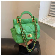 Load image into Gallery viewer, Mini bolsa de couro pu de marca, bolsa crossbody de luxo feminina designer e bolsa de ombro mensageiro de viage