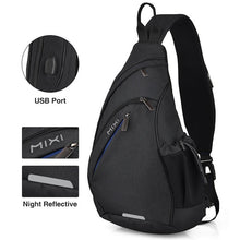 Load image into Gallery viewer, Mixi Men One Shoulder Backpack Women Sling Bag USB Boys Cycling Sports Travel Versatile Fashion Bag Student School University