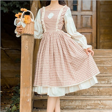 Load image into Gallery viewer, Mori Girl Style Plaid Dress For Women Vintage Prairie Chic Ruffles Petal Sleeve Casual Retro Maxi Dresses Vestidos Faldas Autumn