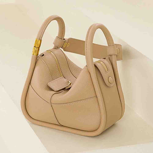 Motingsome 2023 Winter New Luxury Genuine Leather Shoulder Bag Elegant Real Leather Handbag Chic Unique Ladies Satchel Bag 2023