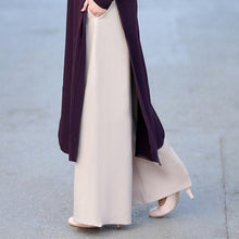 Load image into Gallery viewer, Muslim Abaya Dress Long Tops Arab Turkey Dubai Brief Solid Side Split O Neck Long Sleeve Top Eid Ranmadan Islamic Clothing Ropa