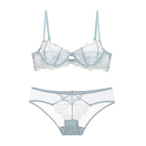 NEW Women Ultra thin Bra Sexy Lace Bra and Panties Sets Women Sexy Lingerie Temptation Lace Underwear A B C D Cup