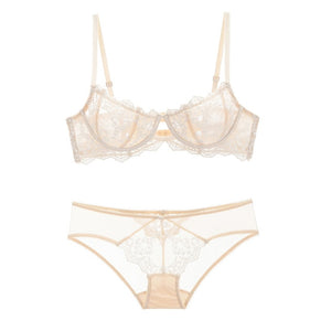 NEW Women Ultra thin Bra Sexy Lace Bra and Panties Sets Women Sexy Lingerie Temptation Lace Underwear A B C D Cup