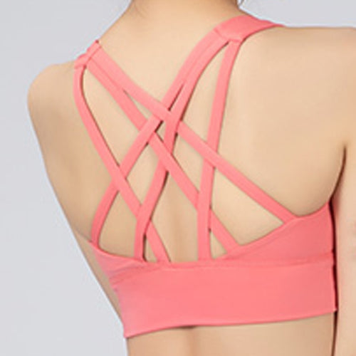 NWT Naked-feel Fabric Anti-sweat Pro Training Fitness Bras Crop Tops Women Push Up Shockproof Running Sports Bras Top
