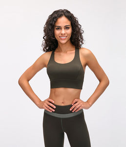 NWT Naked-feel Fabric Anti-sweat Pro Training Fitness Bras Crop Tops Women Push Up Shockproof Running Sports Bras Top