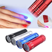Load image into Gallery viewer, Nail Dryer Mini 9 LED Lights Flashlight UV Lamp Portable Nail Gel Mask Fast Drying Manicure Tool