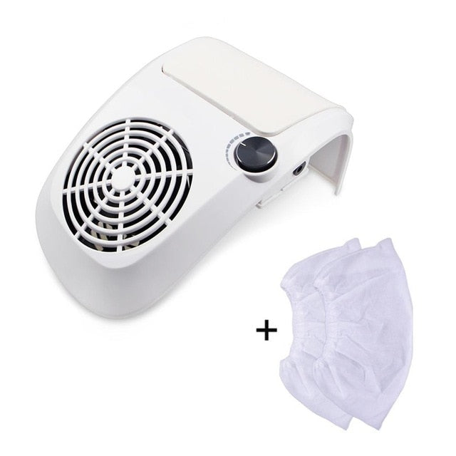 Nail Suction Dust Collector Low Noisy 3 Fans Strong Suction Nail Vacuum Cleaner Manicure Tools with 2 Bags Nail Art Equipment