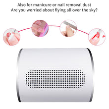Load image into Gallery viewer, Nail Suction Dust Collector Low Noisy 3 Fans Strong Suction Nail Vacuum Cleaner Manicure Tools with 2 Bags Nail Art Equipment