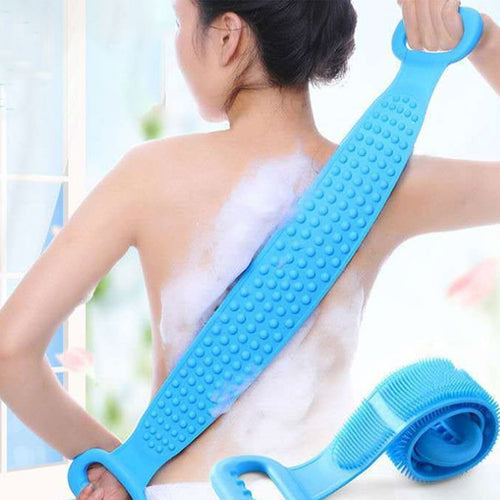 New 1PCS Silicone Brushes Bath Towels Rubbing Back Mud Peeling Body Massage Shower Extended Scrubber Skin Clean Shower Brushes