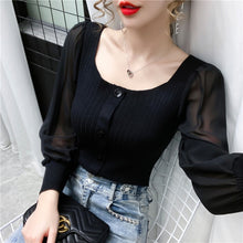 Load image into Gallery viewer, New 2020 Autumn Long Sleeve Women Blouse Shirt Fashion Casual Mesh Patchwork Women Tops And Shirt Blusas